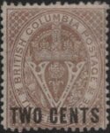 Aron R. Halberstam Philatelists Ltd.; British Commonwealth Stamps: BRITISH COLUMBIA - QV; Scott: 8; SG: 28; Condition: F-VF H