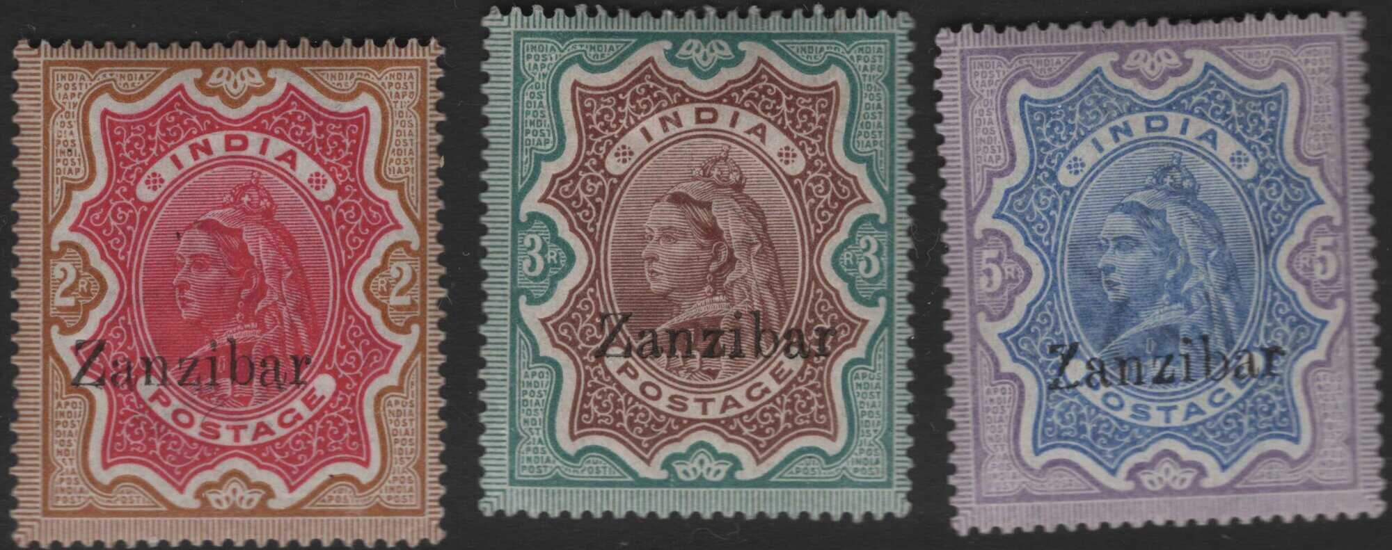 Aron R. Halberstam Philatelists Ltd.; British Commonwealth Stamps: ZANZIBAR - ; Scott: none; SG: 19-21; Condition: VF LH