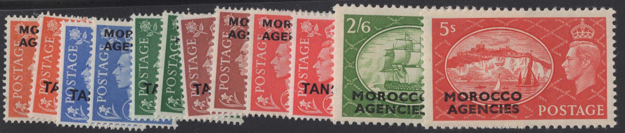 Aron R. Halberstam Philatelists Ltd.; British Commonwealth Stamps: MOROCCO - KGVI; Scott: 263-269; SG: 94-100; Condition: VF LH