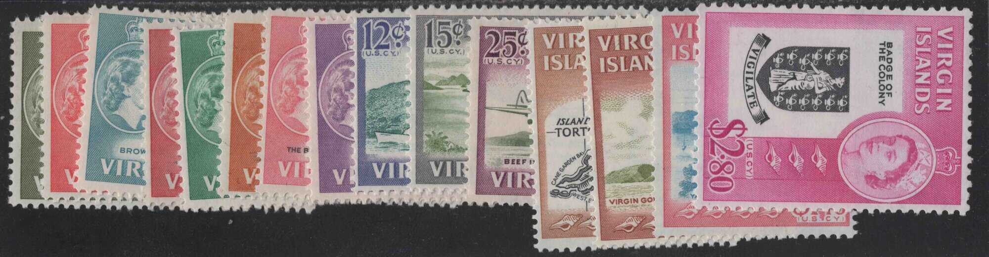Aron R. Halberstam Philatelists Ltd.; British Commonwealth Stamps: VIRGIN ISLANDS - QEII; Scott: 144-158; SG: 178-192; Condition: VF NH