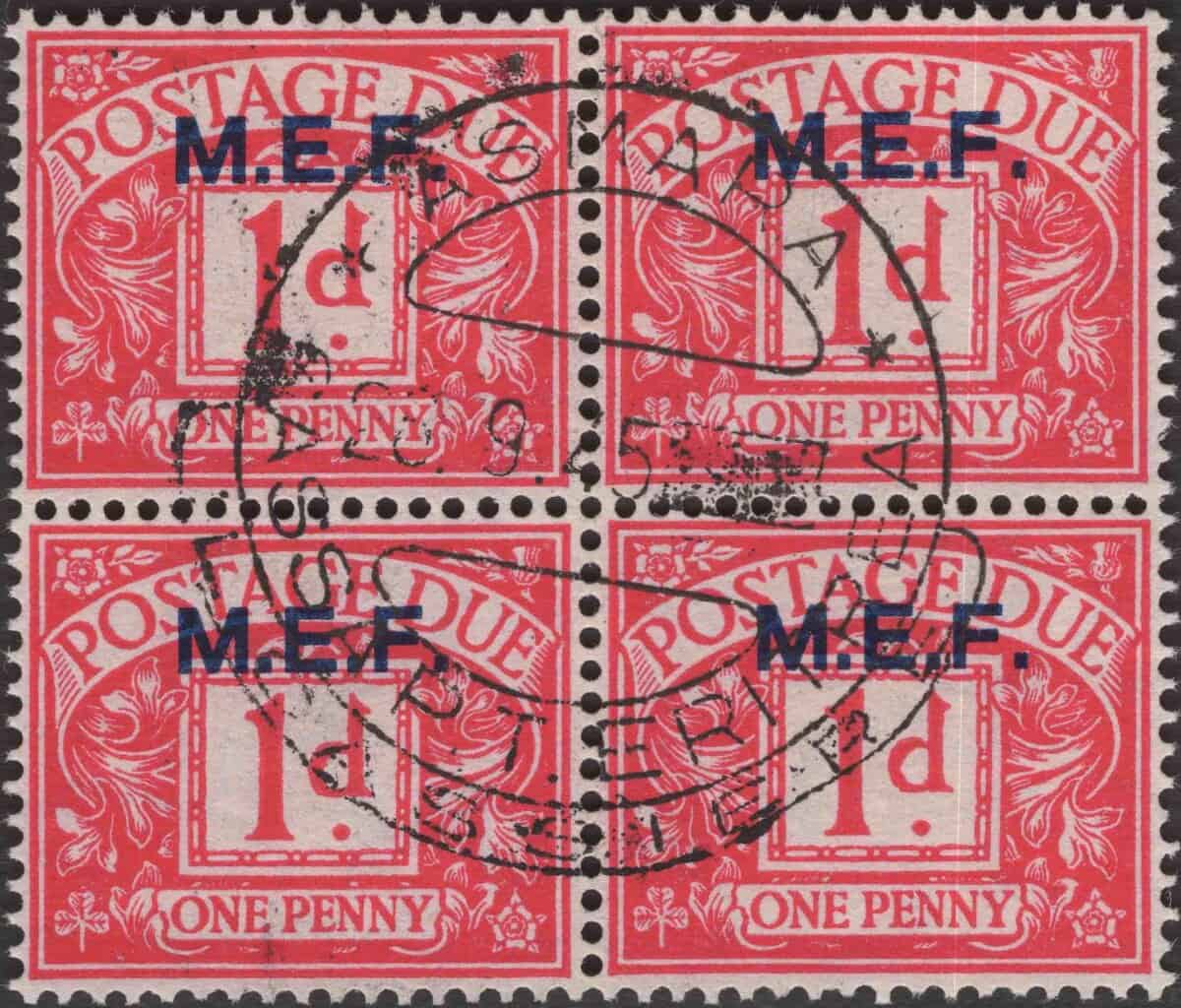 Aron R. Halberstam Philatelists Ltd.; British Commonwealth Stamps: M.E.F. - KGVI; Scott: J2; SG: MD2; Condition: VF U