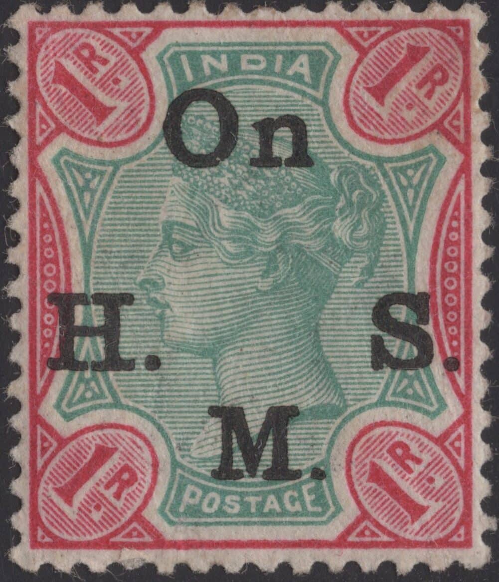 Aron R. Halberstam Philatelists Ltd.; British Commonwealth Stamps: INDIA - QV; Scott: none; SG: O47; Condition: VF H