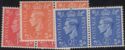 Aron R. Halberstam Philatelists Ltd.; British Commonwealth Stamps: GREAT BRITAIN - KGVI; Scott: 259a+-261a+262a; SG: 486a+-488a+489a; Condition: VF LH