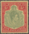 Aron R. Halberstam Philatelists Ltd.; British Commonwealth Stamps: BERMUDA - KGVI; Scott: 125a var; SG: 118d; Condition: VF LH
