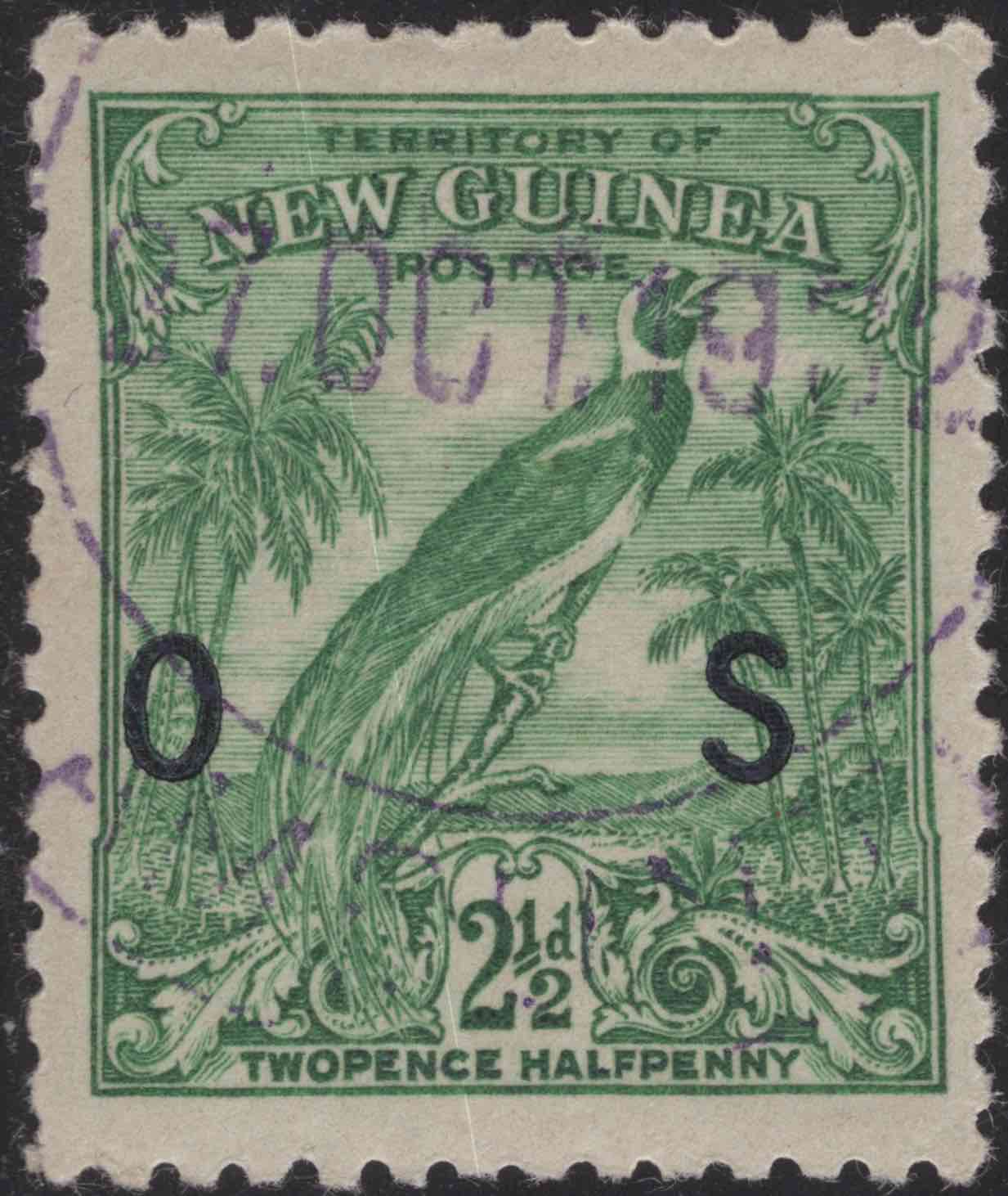Aron R. Halberstam Philatelists Ltd.; British Commonwealth Stamps: NEW GUINEA - KGV; Scott: none; SG: O45; Condition: F-VF U