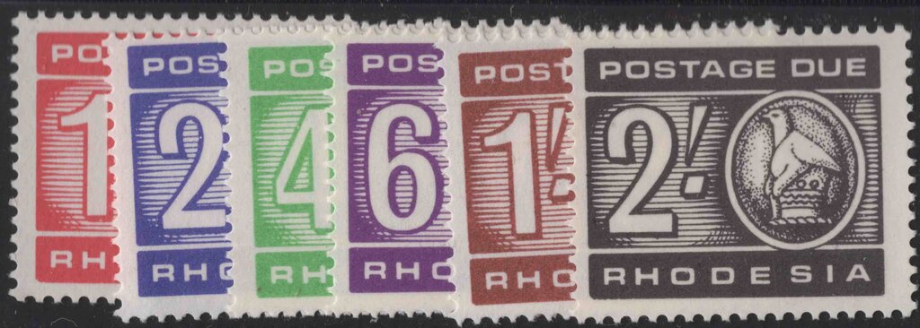 Aron R. Halberstam Philatelists Ltd.; British Commonwealth Stamps: RHODESIA - QEII; Scott: J9-14; SG: none; Condition: VF NH